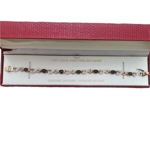 Genuine sapphire gold plated bracelet